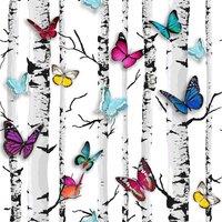 Muriva Emperors Garden Butterfly Wallpaper in White