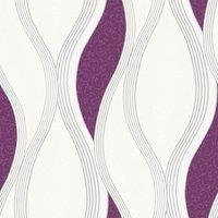Direct Wallpapers Wave Textured Wallpaper in Purple