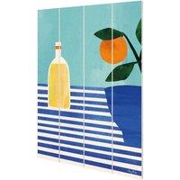 Henry Rivers Orange Juice Wood Plaque in Blue