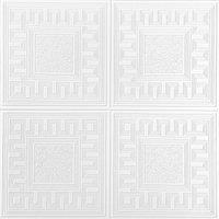 Belgravia Blown Greek Key Paintable Textured Wallpaper in White