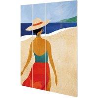 Henry Rivers Beach II Wood Plaque in Bright Blue