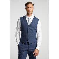 Ted Baker Men's Brahe Checked Slim Waistcoat in Blue | Size: 36R
