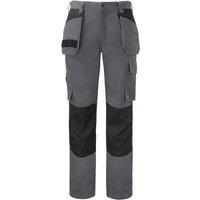 Projob Men's 5530 Contrast Panel Cargo Trousers in Grey | Size: 31.5R