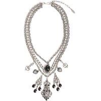 Caramel Vintage Jewellery Women's Agatha Graphite Layered Necklace in Silver