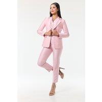 LuvForever Fashion Women's Blush Pink 3-Piece Trouser Suit in Pale Pink | Size: 14