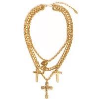 Caramel Vintage Jewellery Women's Gold Pray Layered Necklace