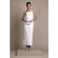 Coast Women's Bandeau Twill Bow Back Wedding Dress in Ivory | Size: 10