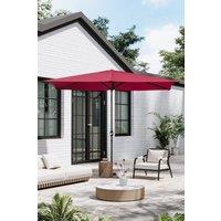 Garden Sanctuary Outdoor Rectangular Waterproof Garden Parasol in Red