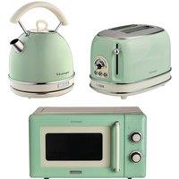 Ariete VINTAGE DOME KETTLE, 2 SLICE TOASTER & MICROWAVE GREEN