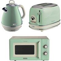 Ariete Vintage 1.7l Jug Kettle, 2 Slice Toaster & Microwave Green