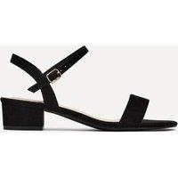 Linzi Women's Kezzi Black Faux Suede Low Heeled Sandals | Size: 5-Standard Fit