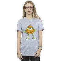 Disney Women's Mike Pumpkin Halloween T-Shirt in Grey | Size: 2XL