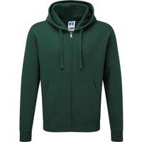 Russell Men's Authentic Full Zip Hooded Sweatshirt Hoodie in Bottle Green | Size: 2XL