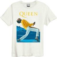 Amplified Men's Freddie Mercury Triangle Queen T-Shirt in White | Size: Large