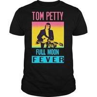 Tom Petty Men's Full Moon Fever Cotton T-Shirt in Black | Size: Medium