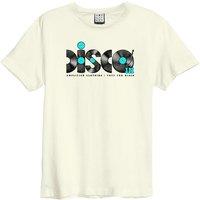 Amplified Men's Disco Discs Vintage T-Shirt in White | Size: Large