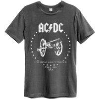Amplified Men's For Those About To Rock AC DC T-Shirt in Charcoal | Size: Large