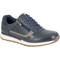 R21 Men's Leather Side Zip Shoes in Navy | Size: 7