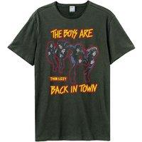Amplified Men's The Are Back Cartoon Thin Lizzy T-Shirt in Charcoal | Size: XL