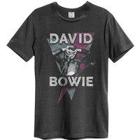 Amplified Men's Look Into My Eyes David Bowie T-Shirt in Charcoal | Size: XS