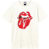 Amplified Men's Hackney Diamonds The Rolling Stones Vintage Logo T-Shirt in White | Size: 2XL