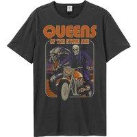 Amplified Men's Rider Queens Of The Stone Age T-Shirt in Charcoal | Size: Medium