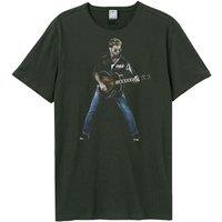 Amplified Men's Stripped Back George Michael T-Shirt in Charcoal | Size: XL