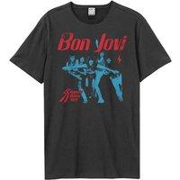 Amplified Men's Slippery When Wet Bon Jovi T-Shirt in Stone | Size: Large