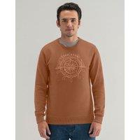 Brian Oak London Men's Nautical Graphic Sweatshirt - Rust in Orange | Size: Medium