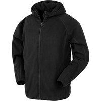 Result Men's Micro Hooded Fleece Jacket in Black | Size: XS