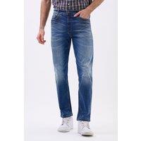 Enorsia Men's Authentic Straight Fit Jeans in Mid Blue | Size: 30