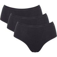 Sloggi Women's GO Daily Cotton Midi Briefs (3 Pack) in Black | Size: 10