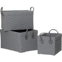 Orsina Lida Lattice Grey Rectangular Storage Baskets
