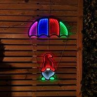 Samuel Alexander 60cm Infinity Light up Hanging Parachute Gonk Christmas Decoration with Multi-Coloured LEDs