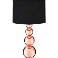 Orsina Black Shade Touch Table Lamp with EU Plug, Touch-Operated Modern Lamp with 3 Brightness Settings in Rose Gold