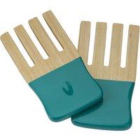 Orsina Bright Orange Bamboo Salad Forks, Picnic Utensils, Travel-Friendly Salad Prongs, Compact Bamboo Servers in Turquoise