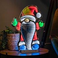 Samuel Alexander 40cm Infinity Christmas Santa with Metal Base & Multi-Coloured LEDs