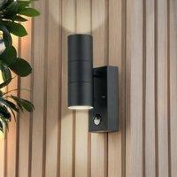 First Choice Lighting Blaze - Black Outdoor Up Down Motion Sensor Wall Light