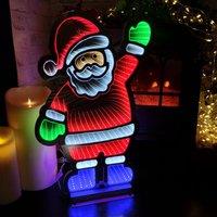 Samuel Alexander 56cm LED Infinity Christmas Light Standing Santa Decoration with Metal Base
