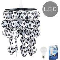 ValueLights Football Droplet Ceiling Pendant Shade with 6w Bulb in Black