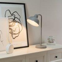 ValueLights Morris Retro Dome Metal Desk Office Table Lamp Light with LED Bulb in Grey