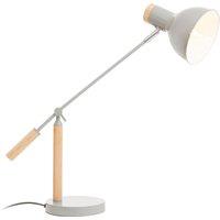 Orsina Matte Table Lamp, Easy to Assemble Bedside Table Light, Lamp for Table Living Room in Grey