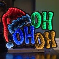 Samuel Alexander 40cm Infinity Ho Ho Ho on Metal Base with Multi-Coloured LEDs
