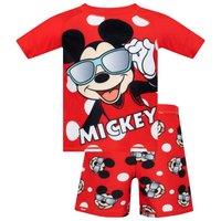 Disney Boy's Mickey Mouse Swimming Costume in Red | Size: 4-5 Years