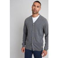 Threadbare Men's 'Overton' Cotton Blend Knitted Cardigan in Charcoal | Size: Large