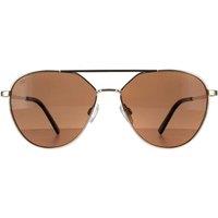 Serengeti Men's Aviator Shiny Light Gold Saturn Polarized Odell