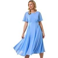 Petite Trim Neck Short Sleeve Dress