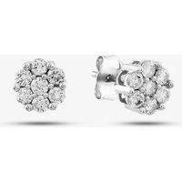 T.H.Baker Women's 9ct White Gold 0.50ct Brilliant Cut Diamond Cluster Stud Earrings TH0123798 in Silver