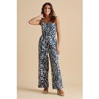 Brakeburn Women's Ikat Jumpsuit in Navy | Size: 12