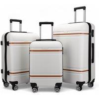 Infinity Leather Hardshell Cabin Suitcase Robust ABS Lightweight Luggage Holiday Bag in Beige | Size: Small